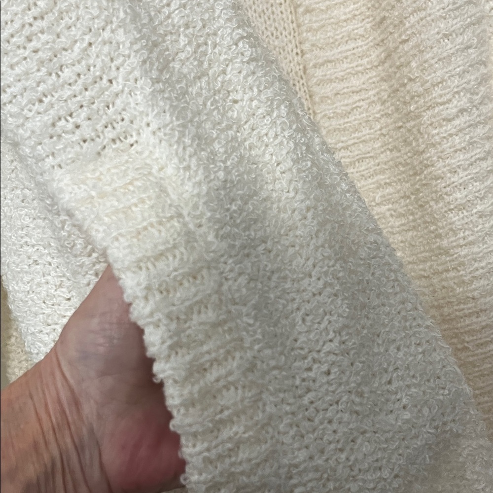Cream Open-Front Women’s Cardigan Sweater - Picture 3 of 8